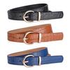 Crocodile Pattern Retro Big Gold Buckle Women'S Pin Buckle Belt Casual Jeans Belt Women