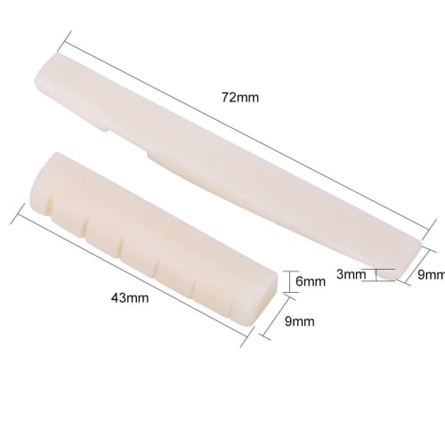 Alomejor Набор костяных порожков и сёдел для гитары с напильником для порожков и наждачной бумагой, набор для ремонта гитары для улучшения качества звука, детали струнных инструментов и основное