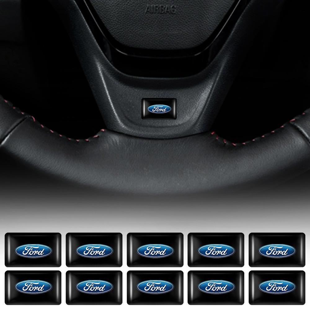 AAAMI1 Car Styling 3D Epoxy Car Steering Wheel Dashboard Decoration Stickers For Ford Fiesta Mondeo Fusion Explorer Escape Shelby Edge