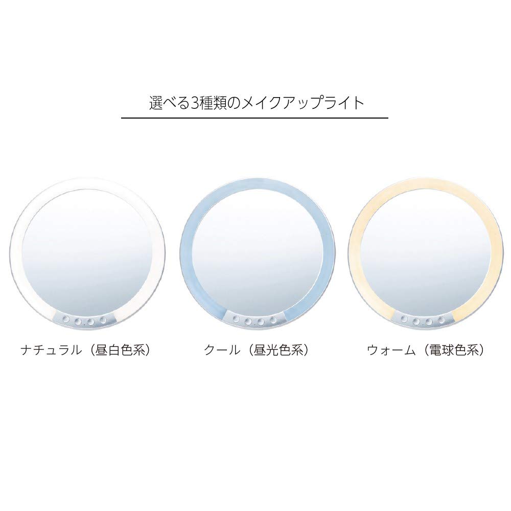 Napure Зеркало - Настольное зеркало со светодиодной подсветкой, отражающее ваш истинный тон кожи, 3-кратное увеличение, Настольное зеркало, Зеркало для макияжа, Подарок на день рождения/Рождество