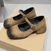 Spring New Women Shoes Fashion Square Toe Shallow Ladies Shoes Soft Casual Outdoors Thick with Mary Jane Women's Shoes