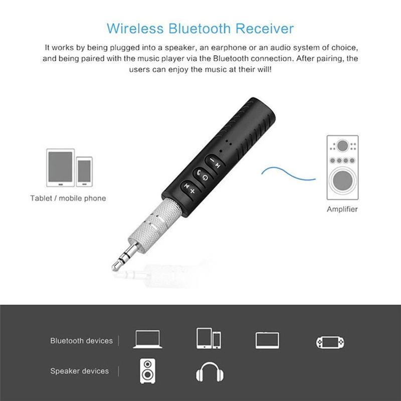 Беспроводной Bluetooth 5.0 приемник адаптер 3.5 мм разъем для автомобильного музыкального аудио Aux наушников приемник