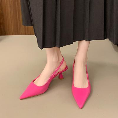 Модные летние женские босоножки на высоком каблуке с острым носком, с ремешком на пятке, элегантные уличные босоножки, женские новые туфли-стилеты для вечеринок на высоком каблуке для женщин