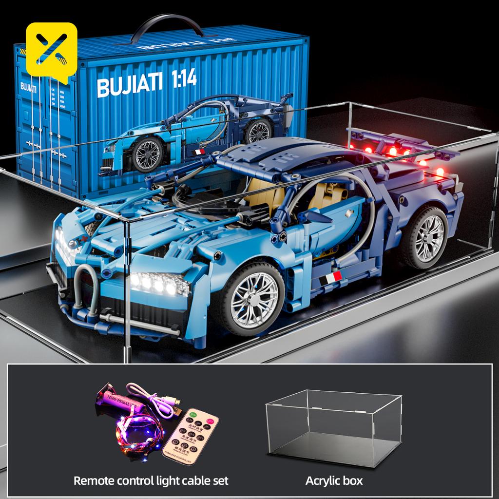 ToylinX 1:14 Supercar Building Block Toy Optional Power Group 14+ Technology Design Christmas Gift for Adults and Kids With Box