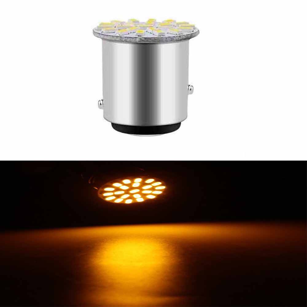 6/4/2/1PCS BA15S P21W 1156 1157 22SMD LED Patch Car Tail Side Indicator Stop Light Bulb White Red Yellow DC 12V