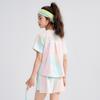 Girls' Sporty Gradient Mesh Short Sleeve & Shorts Set