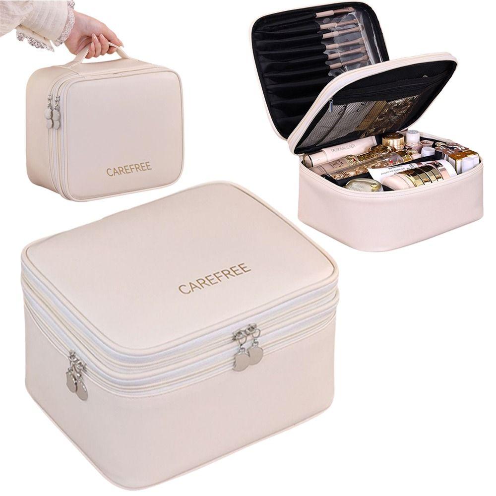 PU Leather Travel Toiletry Pouch Large Capacity Makeup Toiletries Organizer  Shopping