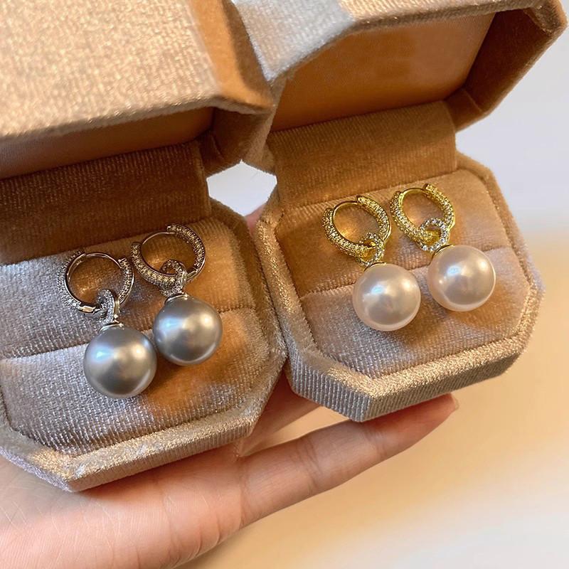 925 Sterling Silver Pearl Drop Earrings for Women Gorgeous Bright Ear Accessories Exquisite Fashion Jewelry for EngagementGood product