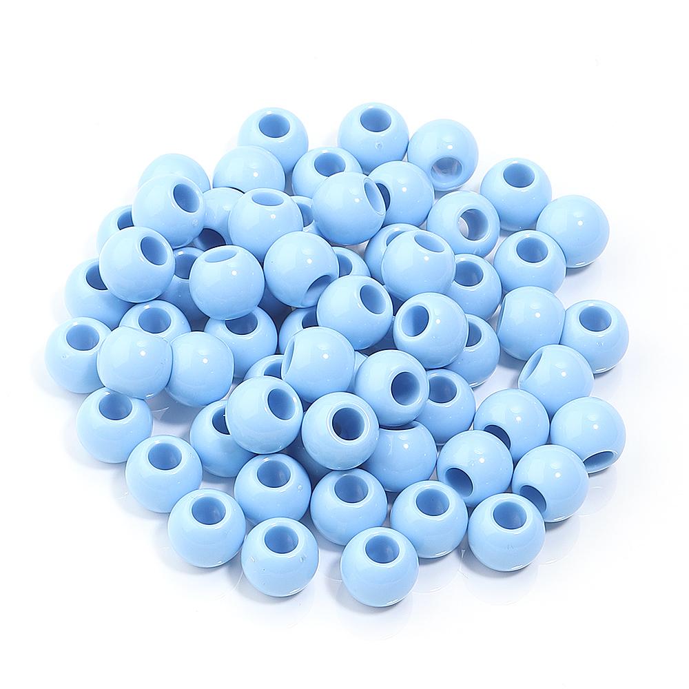 50pcs/lot 10 12 14mm Acrylic Big Hole Beads Multicolor Loose Spacer Round Beads For DIY Bracelet Earrings Jewelry Accessories