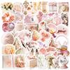 50 наклеек серии «Настроение Барби в розовом цвете» Любовь Бабочка Букет Элементы Девичий стиль Декоративные Ручные DIY наклейки