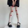 Женские сетчатые чулки с бантом Девочки Рыболовные колготки с рисунками Высокопосадочные колготки Чулки до бедра