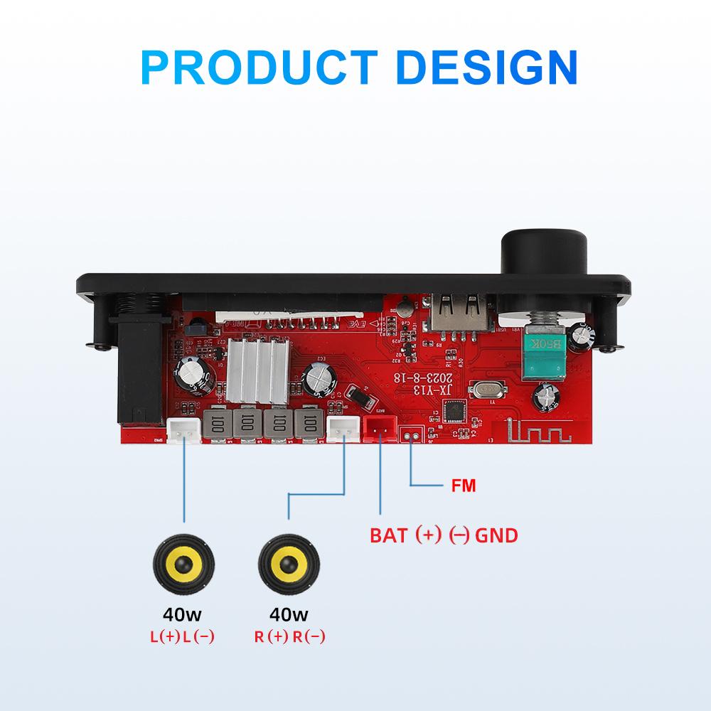 150 Вт DIY усилитель Bluetooth декодер плата 12 В 6,5 мм микрофон FM-радио TF-карта USB автомобильный музыкальный плеер аудио модуль динамики регулятор громкости