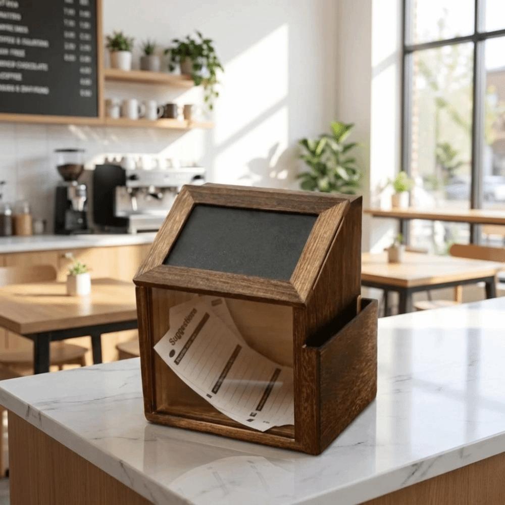 Wooden Suggestion Box Lockable Donation Box Retros Feedback Collection Box Schools