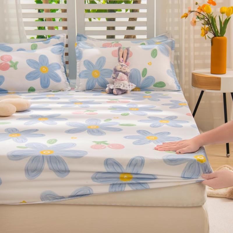 Простыня на резинке Не линяющая Не скатывающаяся Цельная простыня Нескользящая Разные размеры Постельное белье Покрывало-протектор