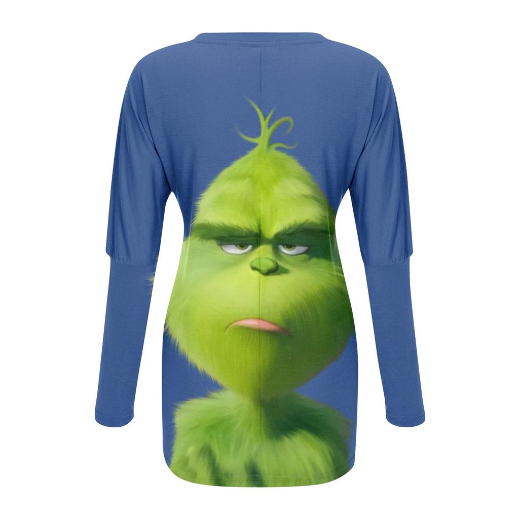 Женская футболка и весенне-осенние топы с круглым вырезом, длинными рукавами и карманным принтом стандартного кроя