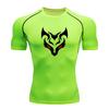 Men's Compression Fitness Sport T-Shirt, Cool Demon Mask Red