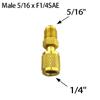 1x адаптер Male 5/16 X F1/4 SAE для систем кондиционирования воздуха R32 R410a Фитинги
