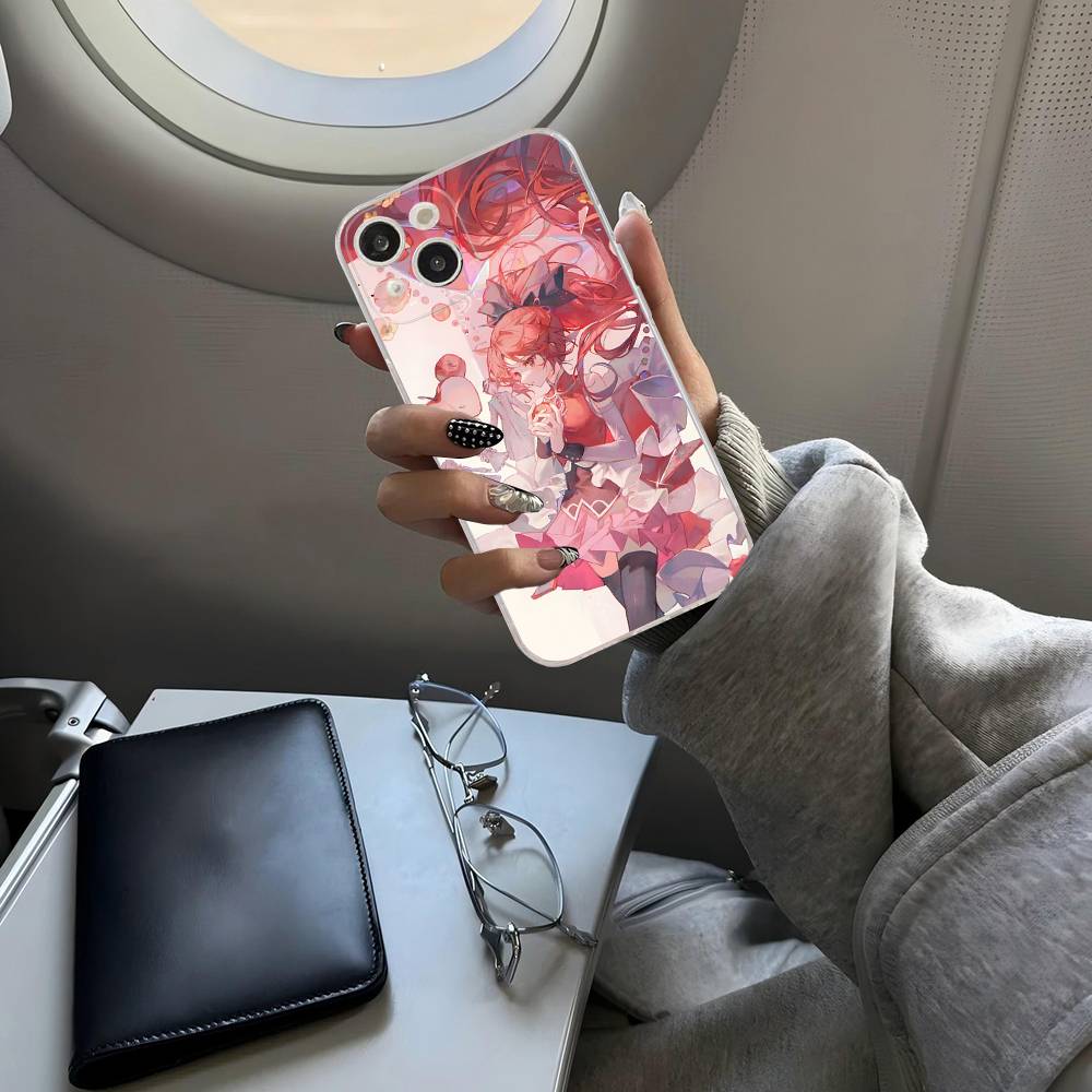 Милый Аниме Puella Magi Madoka Magica Для IPhone 17 16 15 14 13 12 11 Pro Max Plus Mini Чехол Для Прозрачного Чехла