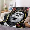 1pc Music Fan Flannel Throw Blanket HD Printed Lightweight Soft Warm All Season Blanket for Sofa, Bed, Travel, Camping Machine Washable