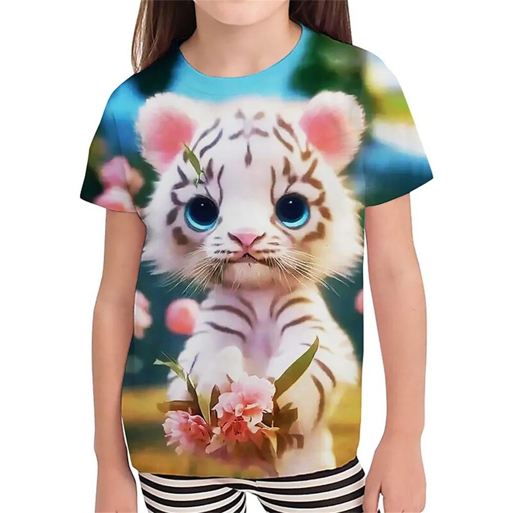 Summer T-Shirts 3D Print Animal Dog O-Neck T Shirt Casual Boys Girls Tops Fashion Kids Tees Harajuku Children Clothing