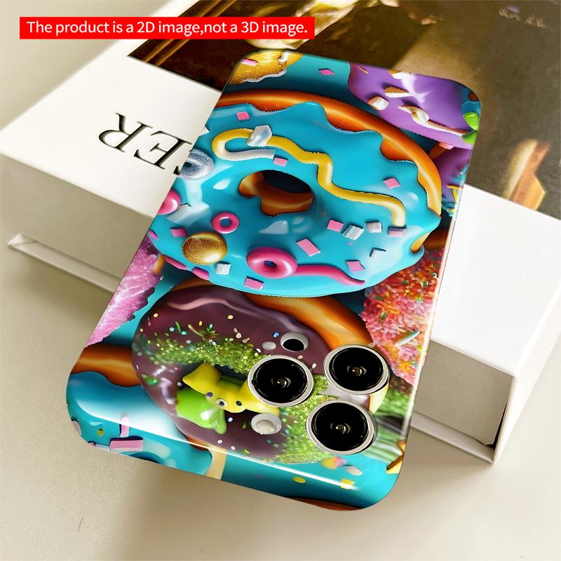 2DFlat Colorful Donut Mix Phone Case All inclusive film hard iPhone case, compatible with iPhone 18 Pro Max 17 16 15 14 13 12 11