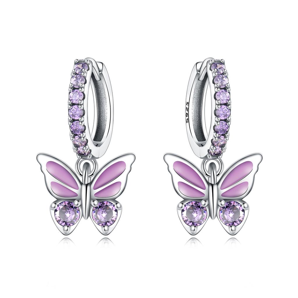 Orstarry 925 Silver Pink Sweet Bow Earrings Women Jewelry Trendy Drop Earrings Party Gift Anniversary