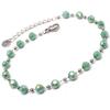 [Q2435] - Silver Green 'Boho' Steel Designer Bracelet - 4 Mm