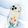 For iPhone 17 Pro Case Three Flowers Pattern Printing Straight Edge TPU Phone Back Cover