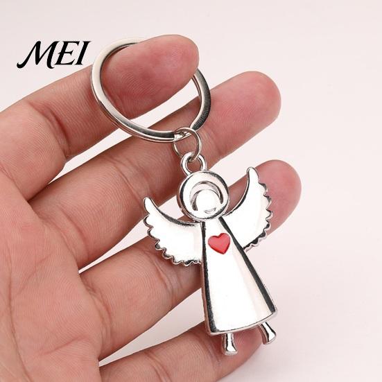 Handbags Decorative Accessories Angel Keychain for Women Men, Love Heart Zinc Shape Alloy Car Key Ring, Charm Accessory