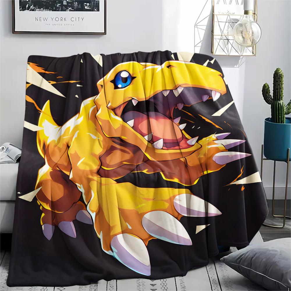 Digimon Agumon Theme Blanket, Digimon Fan Soft Throw, Ideal Gift