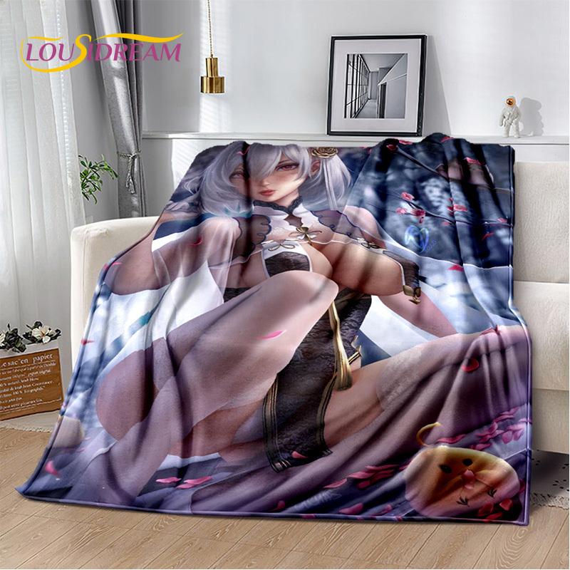 Sexy Lace Beauty Girl Lady Cartoon Anime Character Blanket,Soft Throw Blanket for Home Bedroom Bed Sofa Picnic Office Cover Gift
