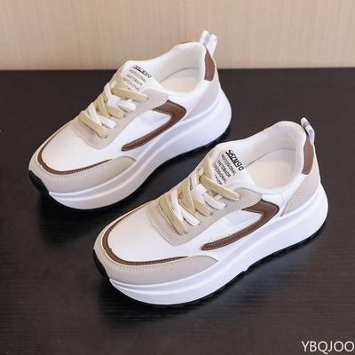 Женская спортивная весна новая противоскользящая повседневная для бега на шнуровке на толстой подошве женская вулканизированная обувь универсальные кроссовки на платформе