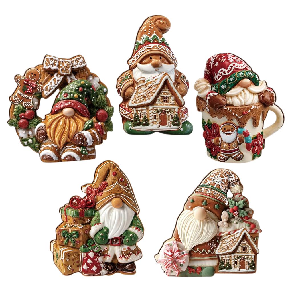 Gingerbread Wooden Christmas Tabletop Decor Vintage Nutcracker Holiday Nativity Scene Figurine Display Set