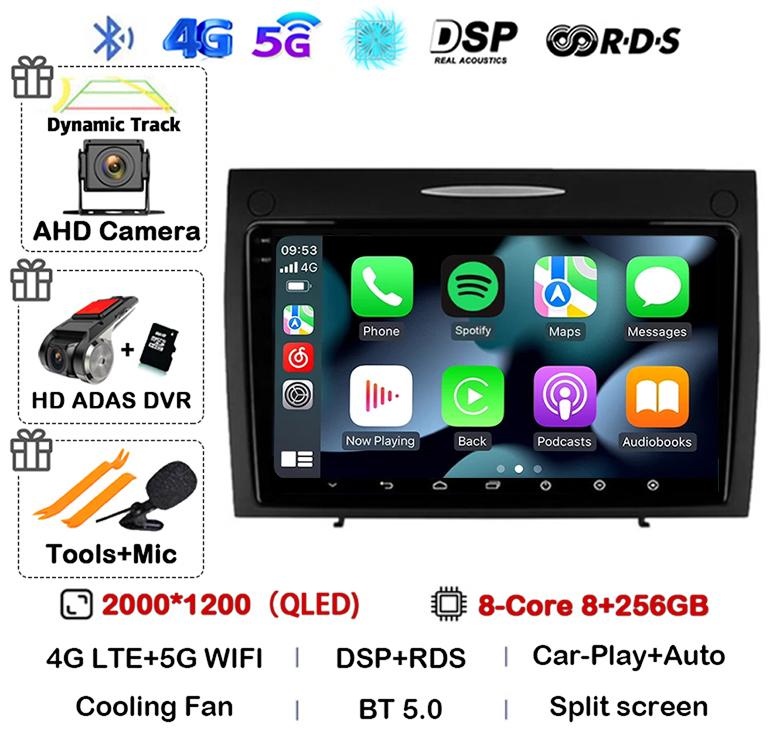 Android 14 Carplay Auto для Mercedes Benz SLK Class R171 SLK200 SLK280 SLK300 2000-2011 Автомобильный Радиоприемник Мультимедиа Видеоплеер Стерео