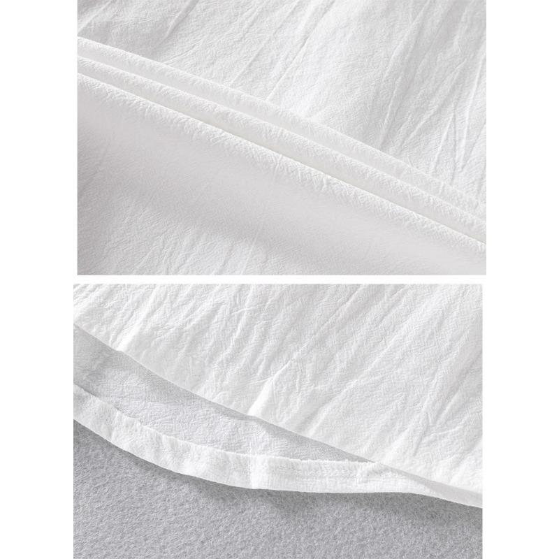 Men's Linen Blend Stand Collar Shirt Casual Roll Up Sleeve Pocket Detail Streetwear Top