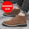Новые мужские ботинки Челси в британском стиле, с круглым носком, на толстой подошве 6 см, деловая обувь, низкие кожаные туфли, универсальные ботильоны для улицы