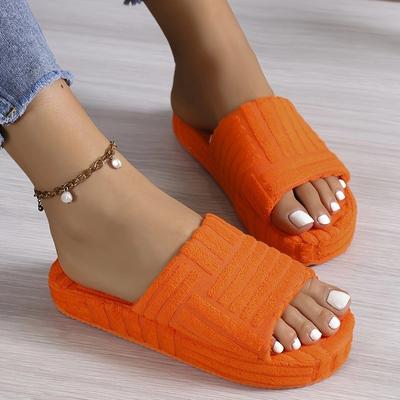 Большие размеры, толстоподошвенные термотапочки, осень-зима, новинка, тисненые термохлопковые мопы