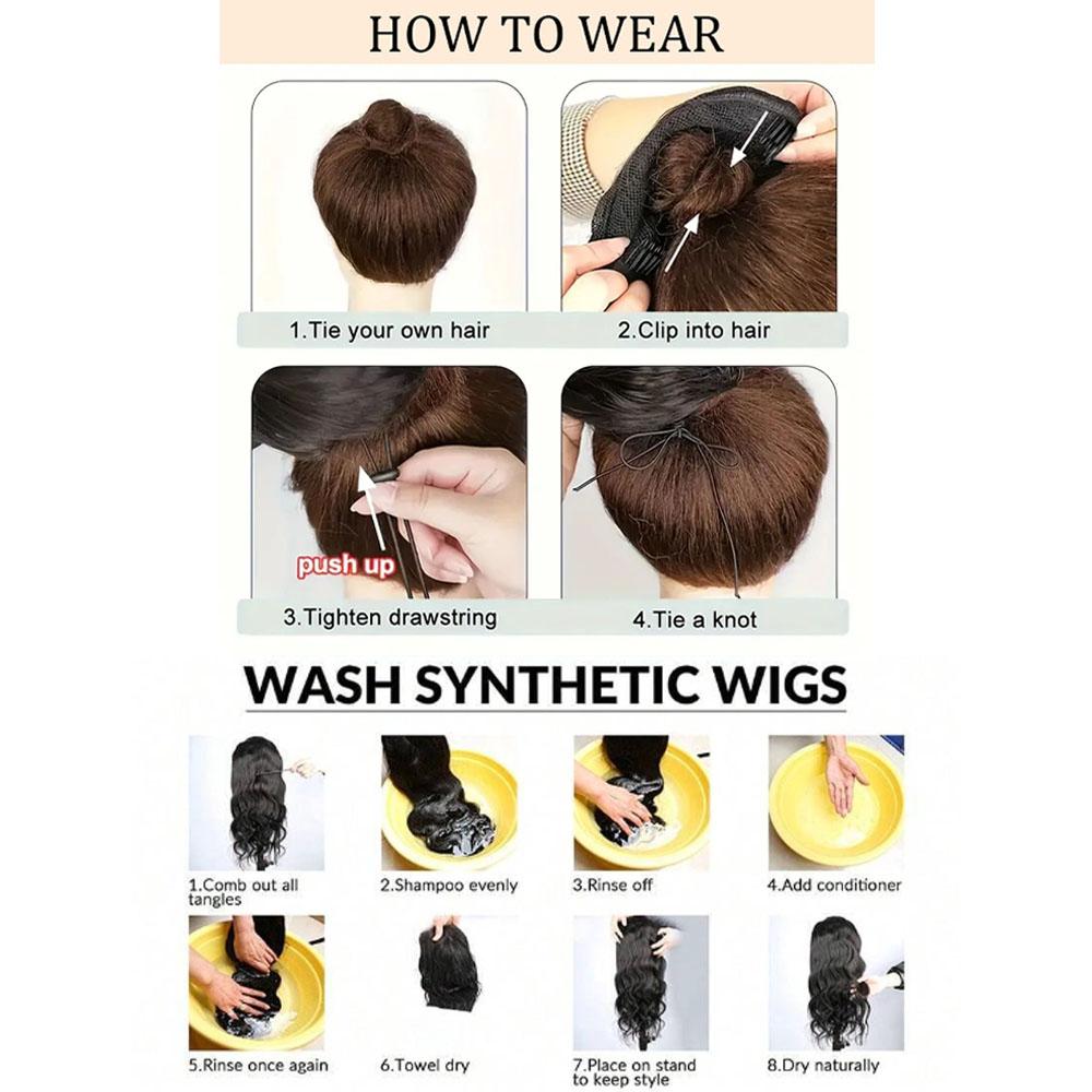 Women's African Curly Drawstring Ponytail Wig, Synthetic Fiber Wig, Suitable for Everyday Wear and Parties