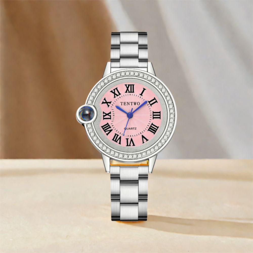 Элегантные женские деловые часы Ретро кварцевые наручные часы Модные кварцевые часы со стразами Женские