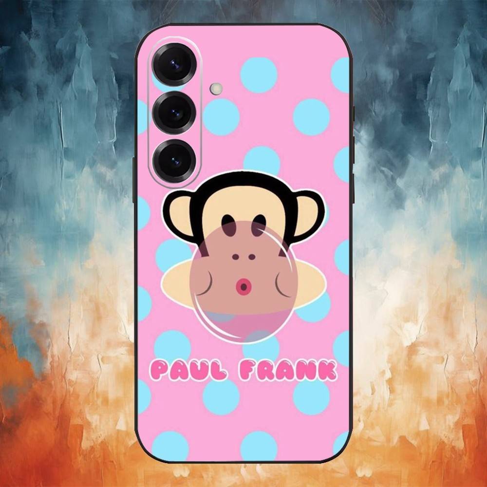 Милый Чехол для Телефона P-Paul Frank Для Samsung GalaxyA13,21s,22,31,32,52,53,71,72,73,Мягкий Черный Чехол