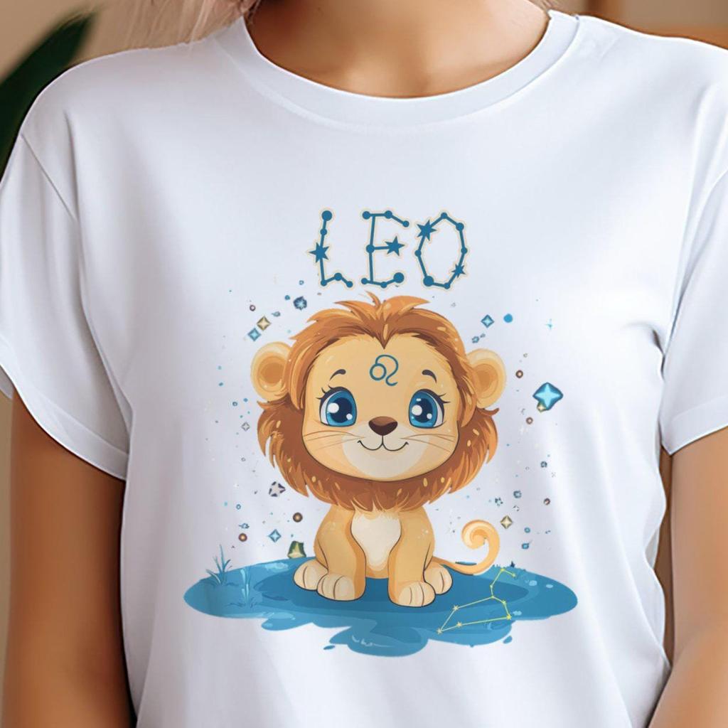 Leo Zodiac T-Shirt, Lion Astrology Tee, Horoscope Gift