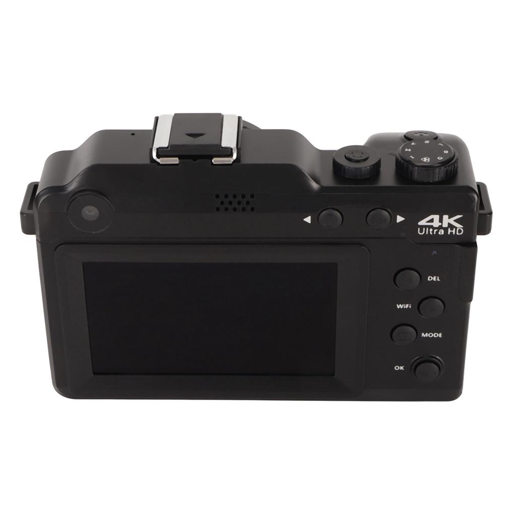 Цифровая камера черная 64МП 4K 3-дюймовый IPS-экран 18-кратный зум Бьюти-фильтр Автофокус с широкоугольным объективом