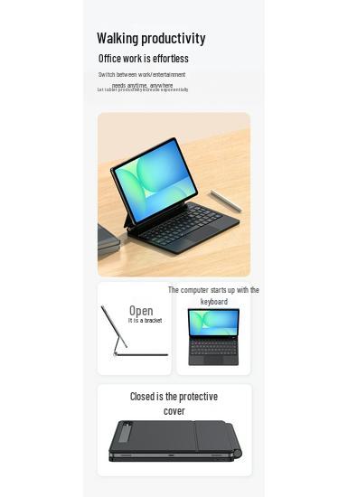 Чехол-клавиатура Bluetooth с магнитной подвеской для Huawei MatePad Air с подсветкой и сенсорным управлением