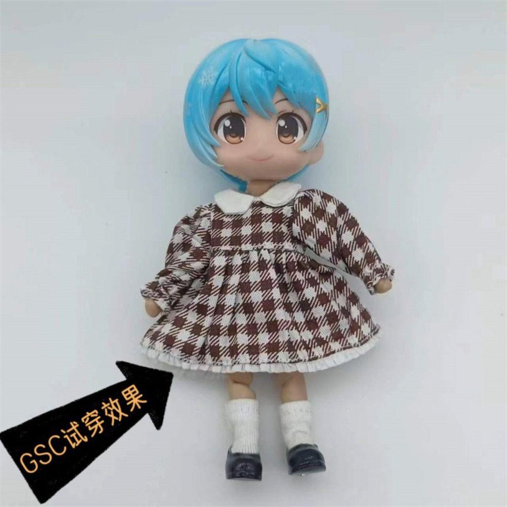 Lotus Leaf Sleeve Printed Dresses Fashion Doll Clothes Skirt  1/11 OB11 Dolls/1/12 BJD