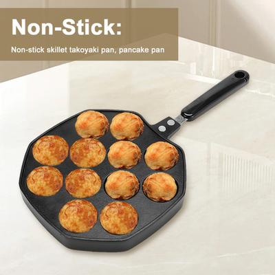 Сковорода для гриля Takoyaki с 12 отверстиями, антипригарное покрытие, противень для выпечки шариков осьминога, противень для блинов с шариками кальмара