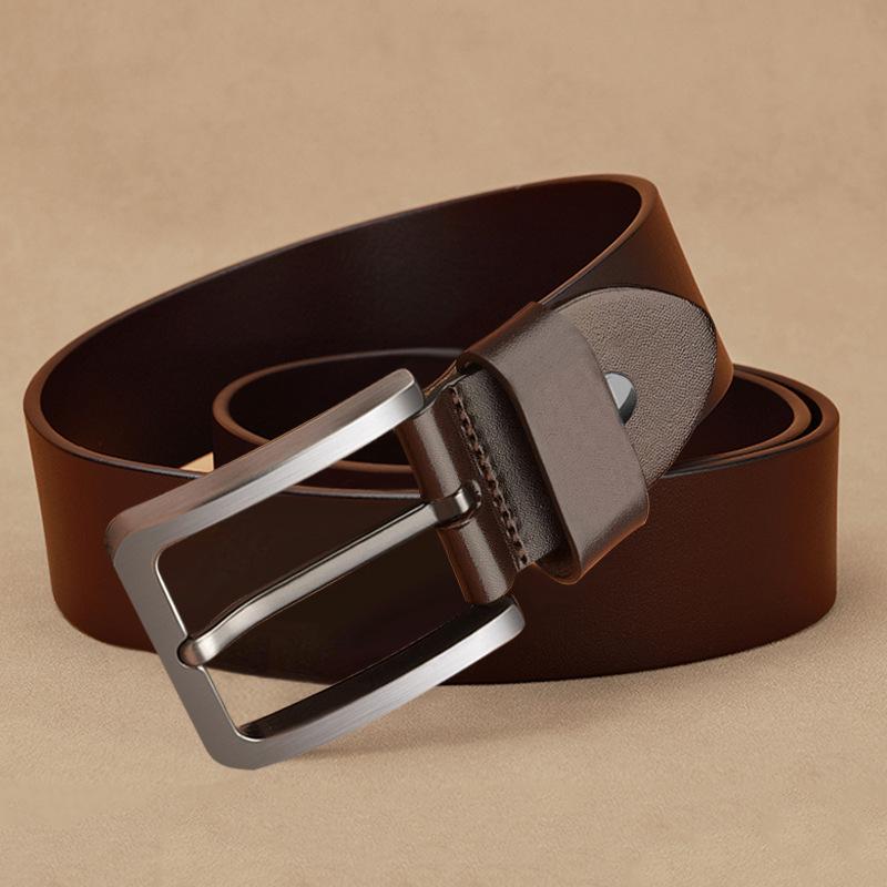 Belt Men'S Leather Casual Simple Pin Buckle Cowhide Belt Trendy Belt Belt Men'S Business Men'S Belt