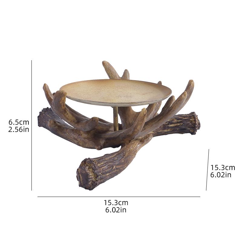 1 Antler Candle Holder Resin Ornament, Rustic and Elegant Design, Perfect for Home Decor, Table Centerpiece
