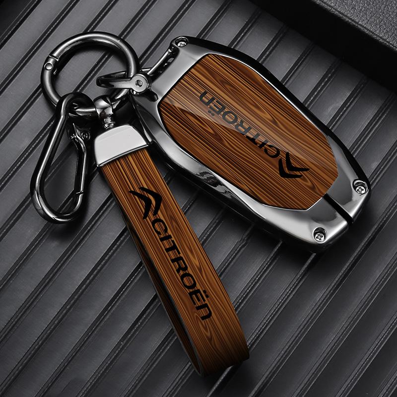 Zinc Alloy Leather Car Flip Remote Key Case Cover Protector Shell Durable For Citroen C1 C2 C4 C6 C3-XR Picasso Grand DS3 DS5 akr256