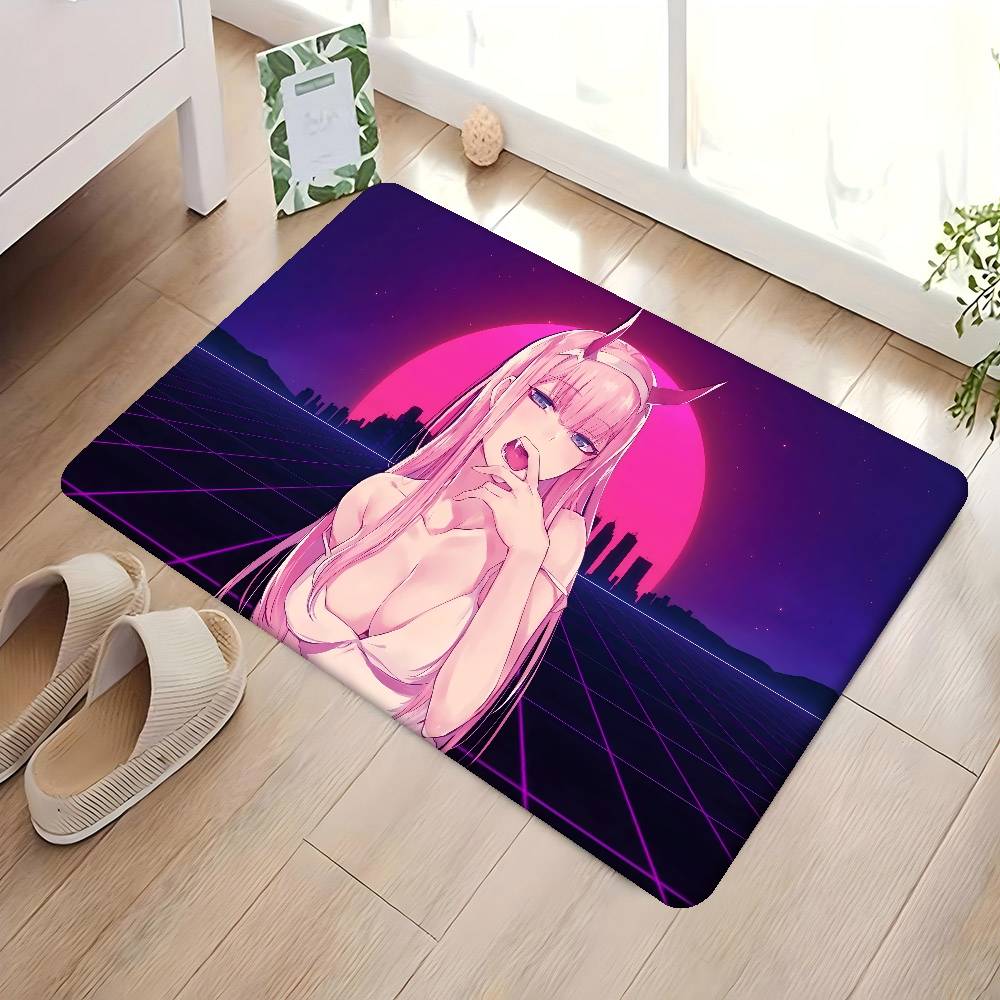 Аниме Зеро Два Резиновый XXL Коврик для ПК Ванная Комната Противоскользящий Впитывает Воду Длинный Полосатый Коврик Коврик для Спальни Приветственный Коврик