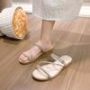 Fashion Summer Women's Sandals Flats Shiny Rhinestone Slippers Fashionable Women's Beach Slippers Slip-on Casual Shoes Slides